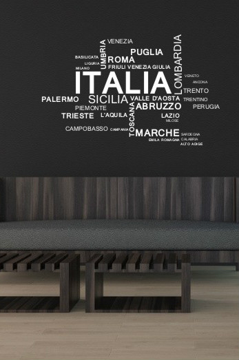 ITALIA ITALIANA LANGUAGE WALL QUOTE VINYL DECOR STICKER DECAL STENCIL MURAL