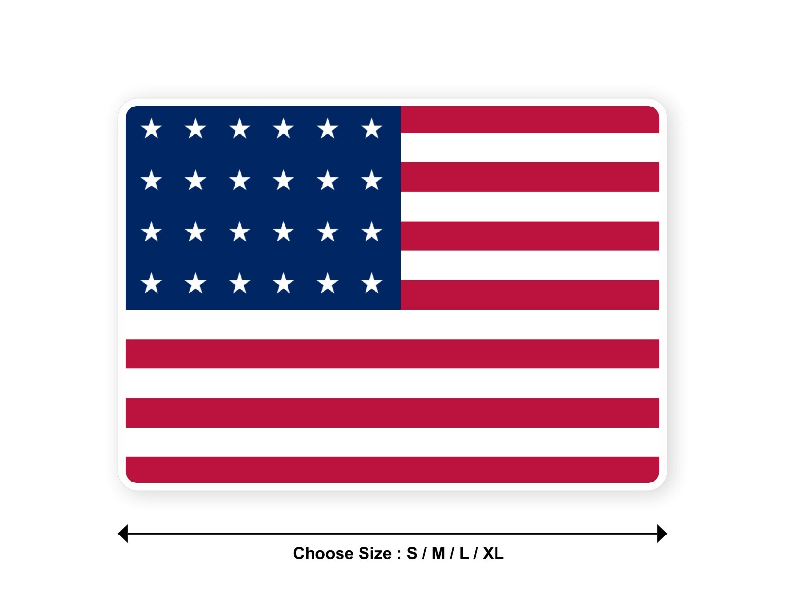 Sticker flag USA 20 STARS 1822 BANNER historical united states america decal
