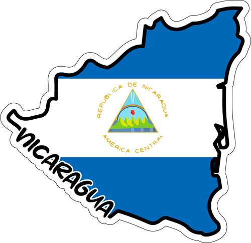Nicaragua Map Flag Sticker Decal