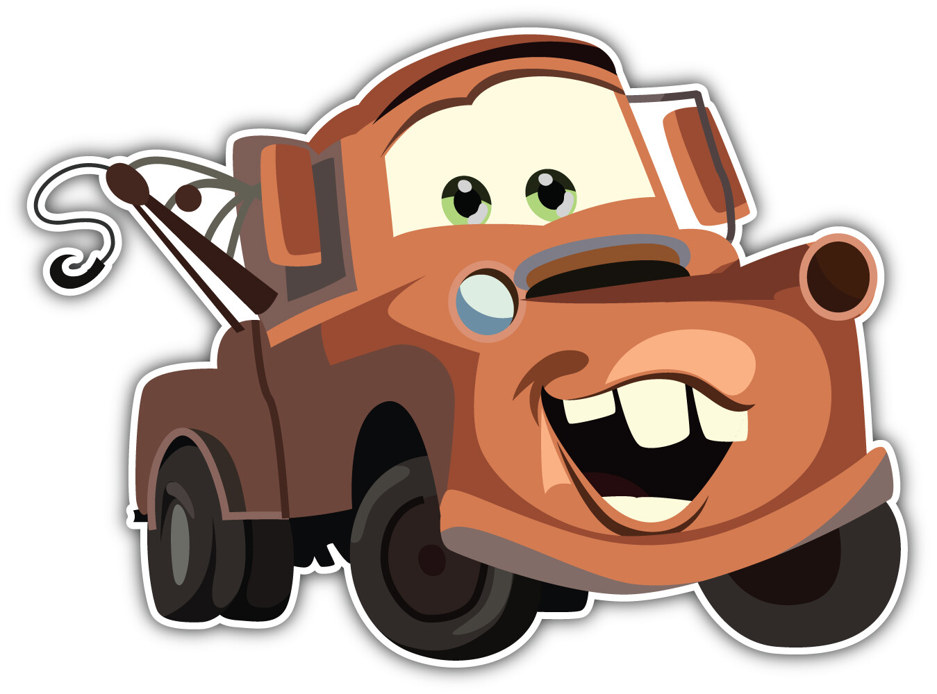 Mater Cars Cartoon Sticker Bumper Decal – "SIZES"