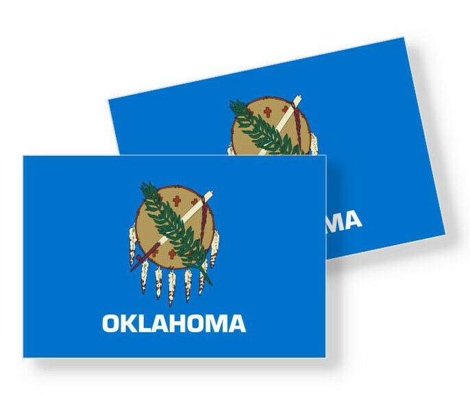 Oklahoma State Flag – Set of 4 Vinyl Stickers / Vinyl Decals Various Sizes