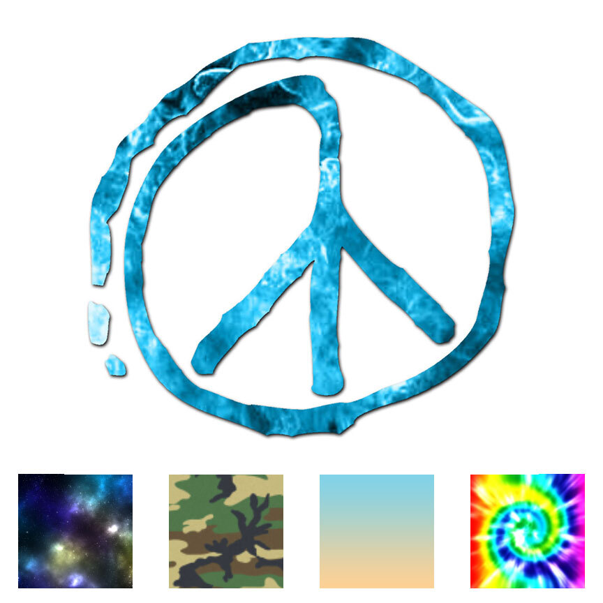 Peace Sign Art – Vinyl Decal Sticker – Multiple Patterns & Sizes – ebn942