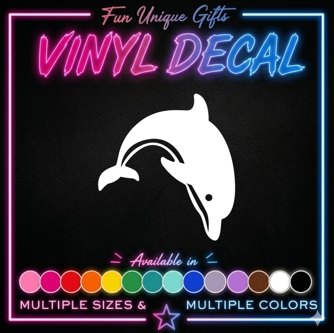 Dolphin Vinyl Decal Sticker -Multiple Colors & Sizes- SHIPS FREE!