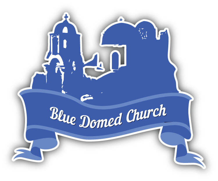Blue Domed Church Santorini Greece Landmark Travel Car Bumper Sticker Decal