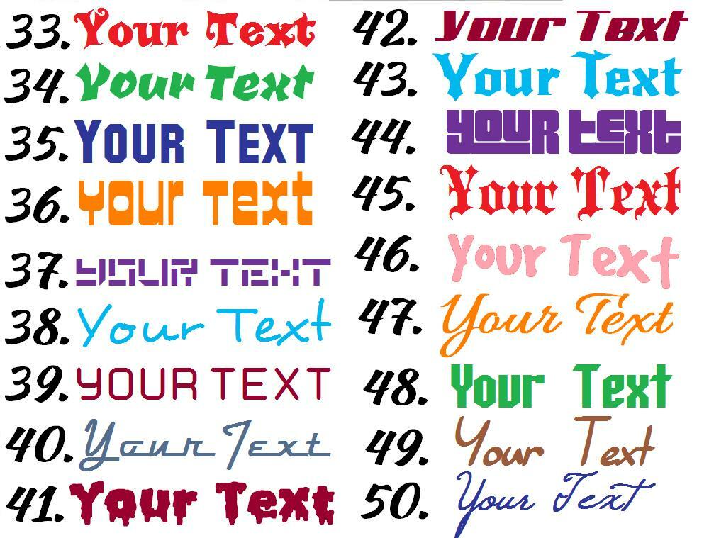 Custom Text Vinyl Lettering Sticker Decal Personalized Name Window Wall Car Door