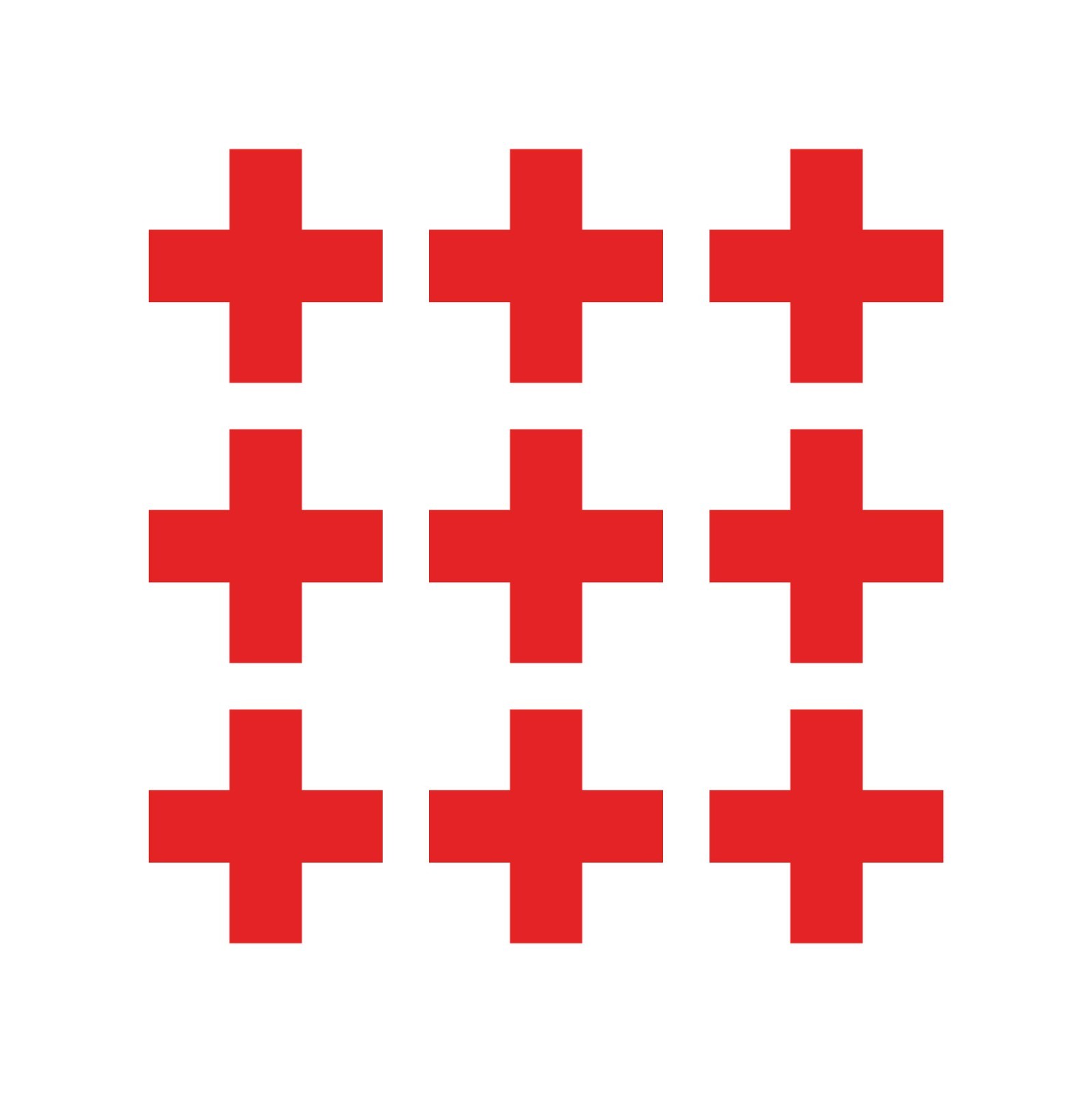 Red crosses decals Set of 9
