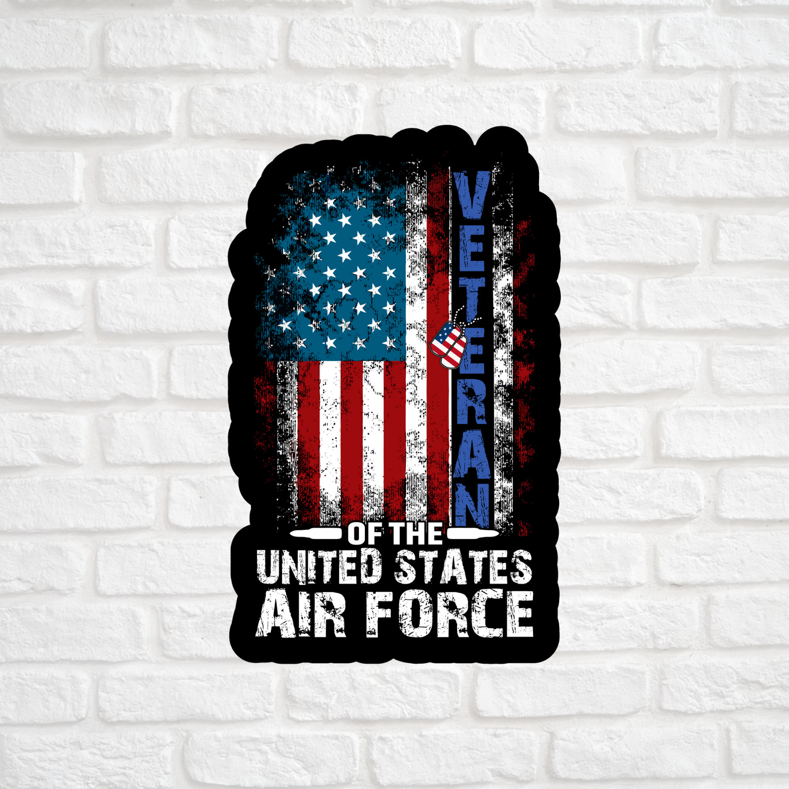 Air Force Veteran sticker vinyl decal American flag military
