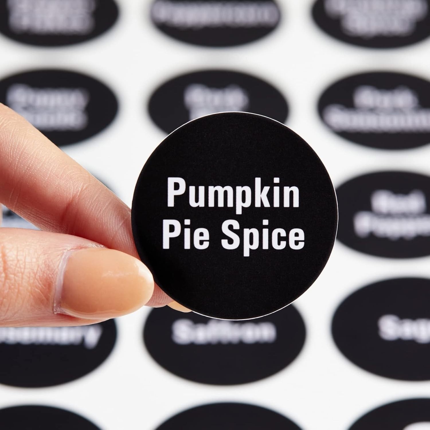 Spice Labels Stickers – 144 Round 1.5-Inch Water-Resistant Vinyl – Preprinted…