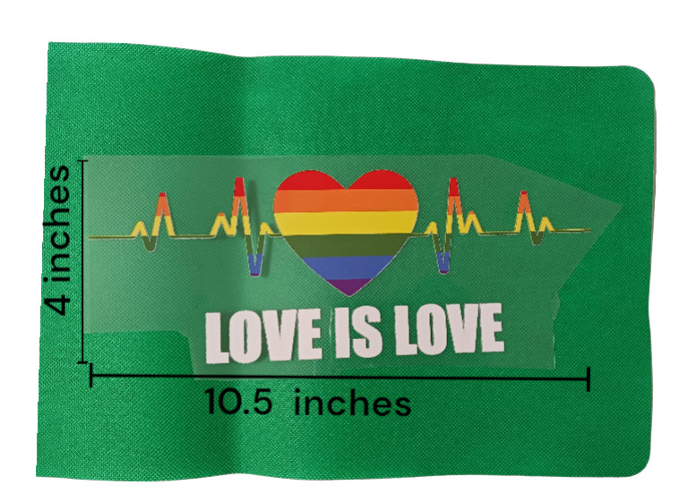 LGBTQ Love is Love Pride Sublimations Stickers Easy to Iron On T-shirt (3 Pack)