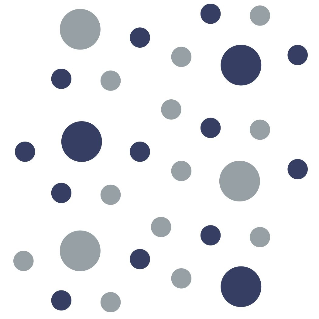 Navy Blue/Metallic Silver Vinyl Wall Decals (30 Decals) – Polka Dots Stickers…