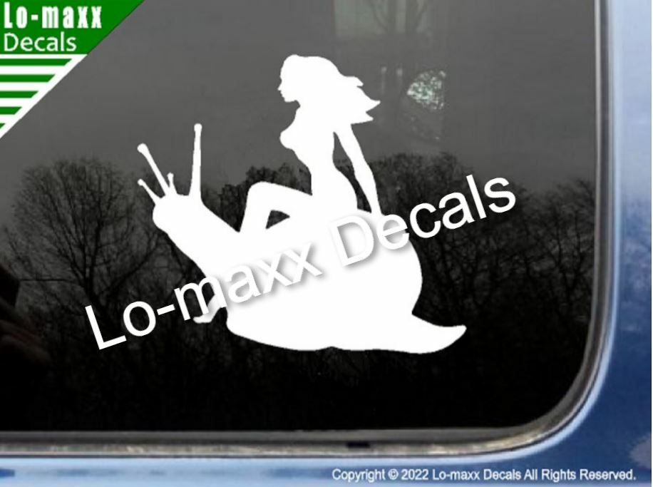 Mudflap Girl And Sexy Snail Original Design High Quality Die Cut Vinyl Decal