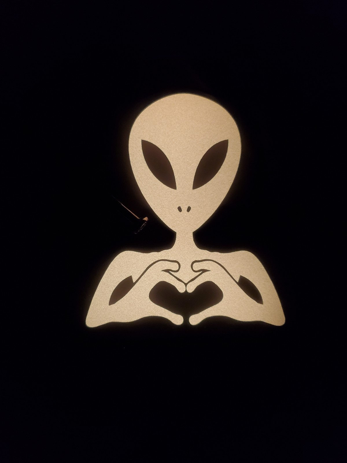 Glow In The Dark Vinyl Decals Heart Symbol Alien Medium Size Lit Studios New