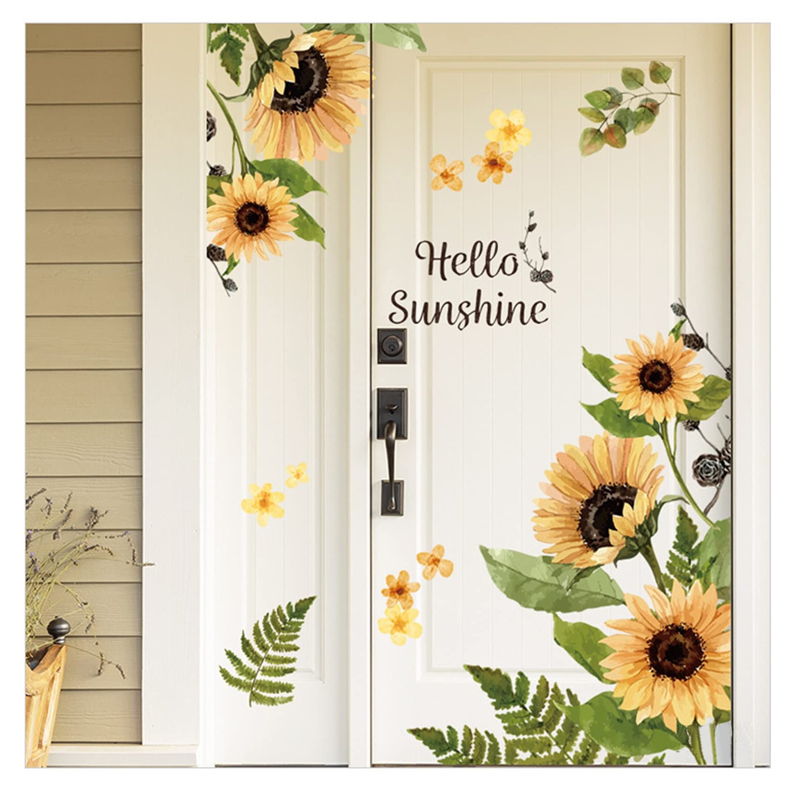 Sunflower Wall Stickers, 3D Yellow Flower Decals, Easy 38x32in,
