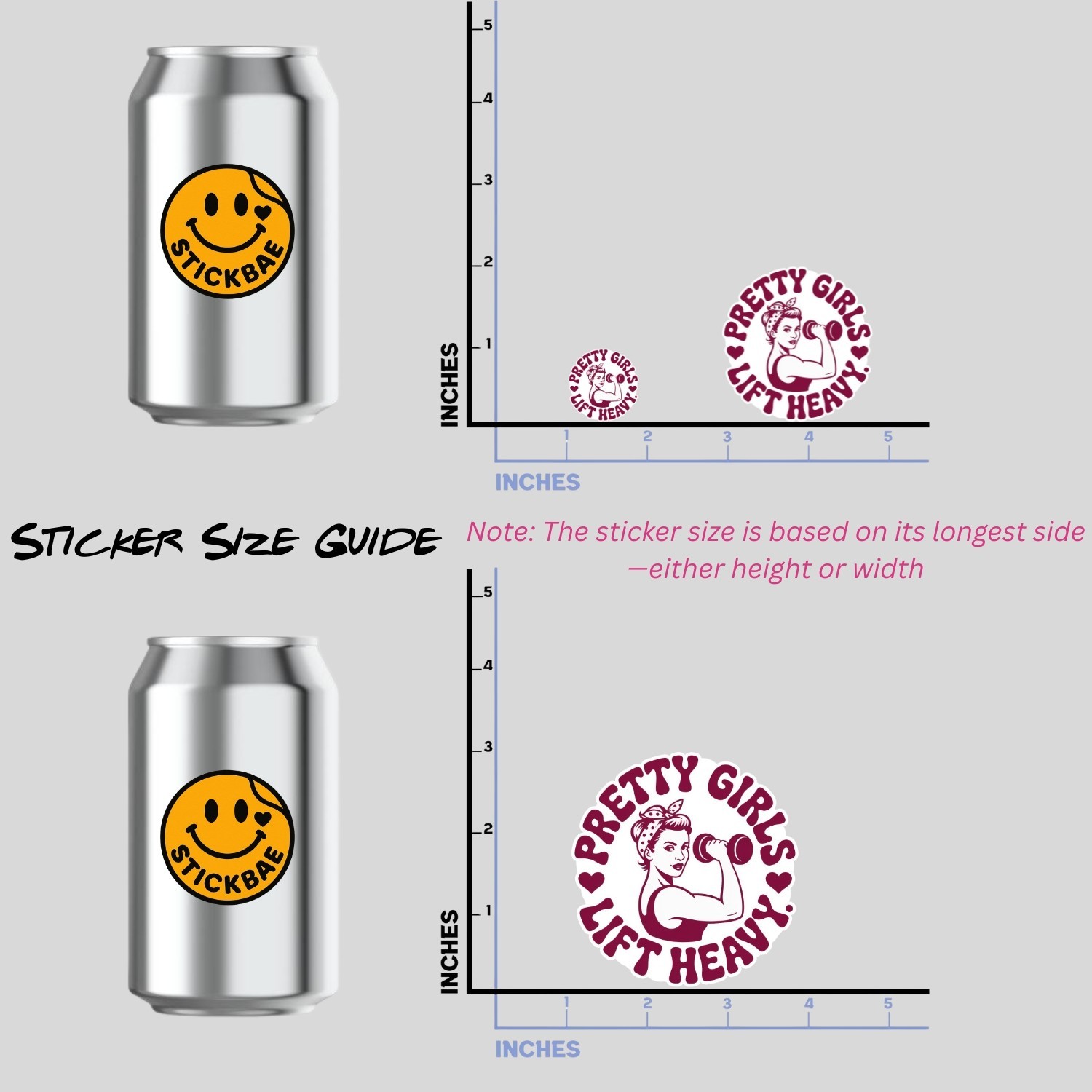 Gym Girl Powerlifting Stickers: Funny Fitness Decals – 4PCS