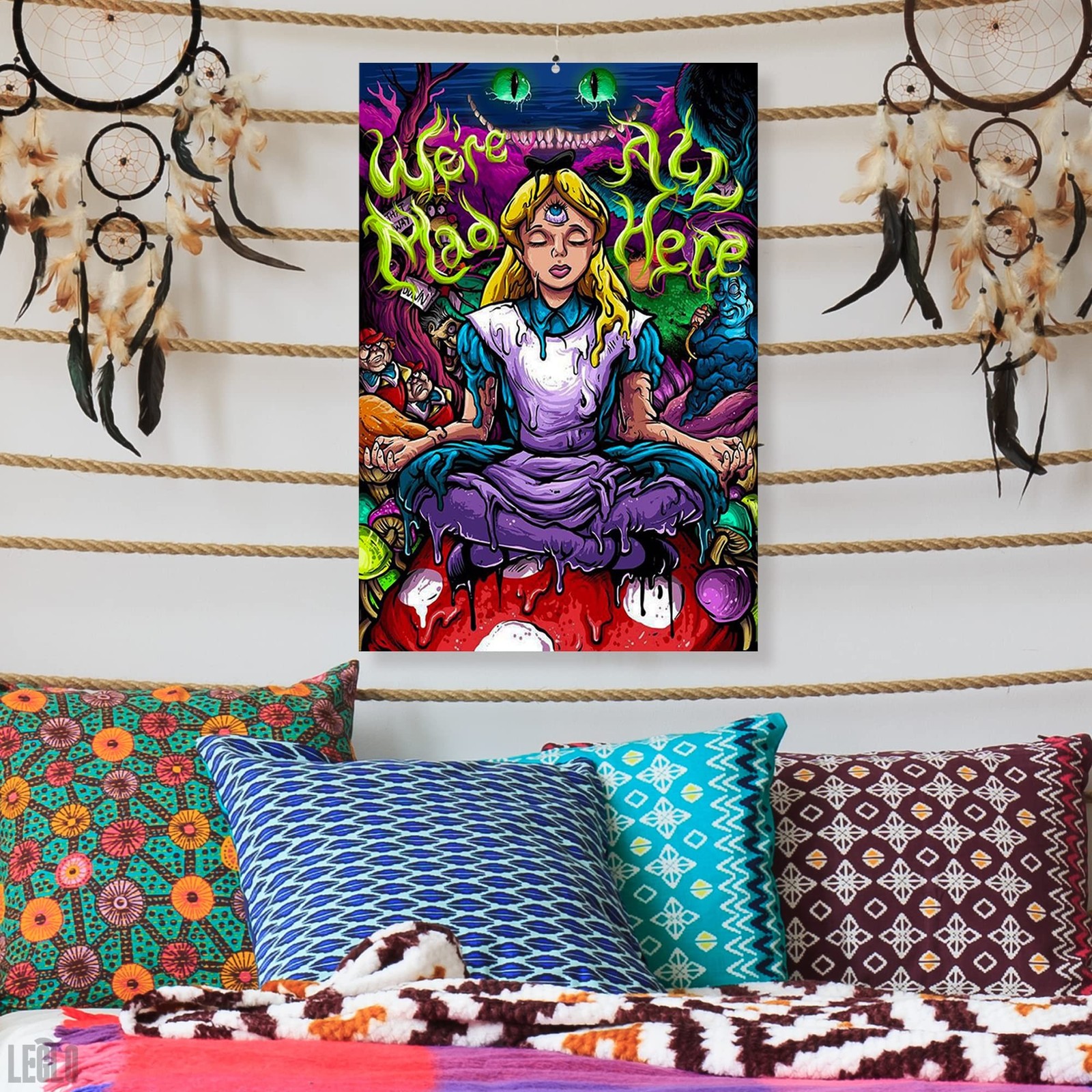 Halloween Psychedelic Tapestry for Bedroom Wall Decor – Spooky Canvas Wall