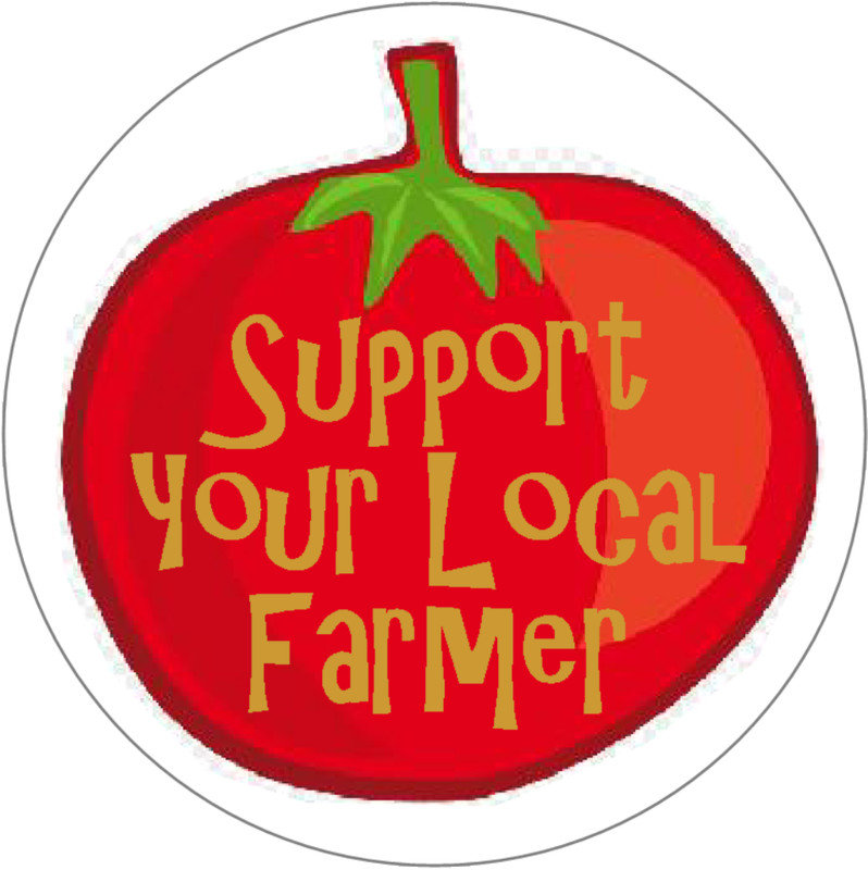 Support Your Local Farmer – Circle Sticker Decal 3" x 3" – Farm Farming