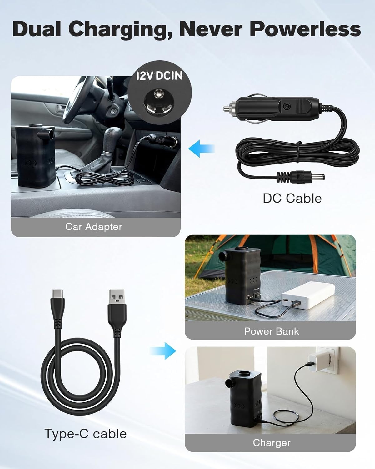 Portable Electric Air Pump with 6000Mah Battery for Quickly Inflatables and Defl