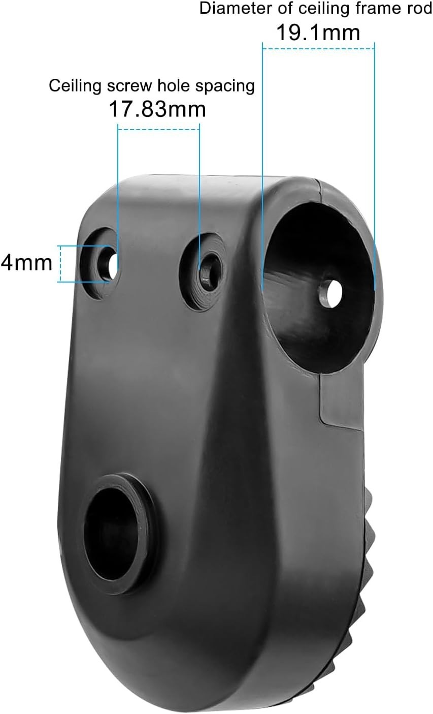 2Pcs Garden Swing Plastic Fittings, Attach Canopy to Frame, 2-TypeB, Black