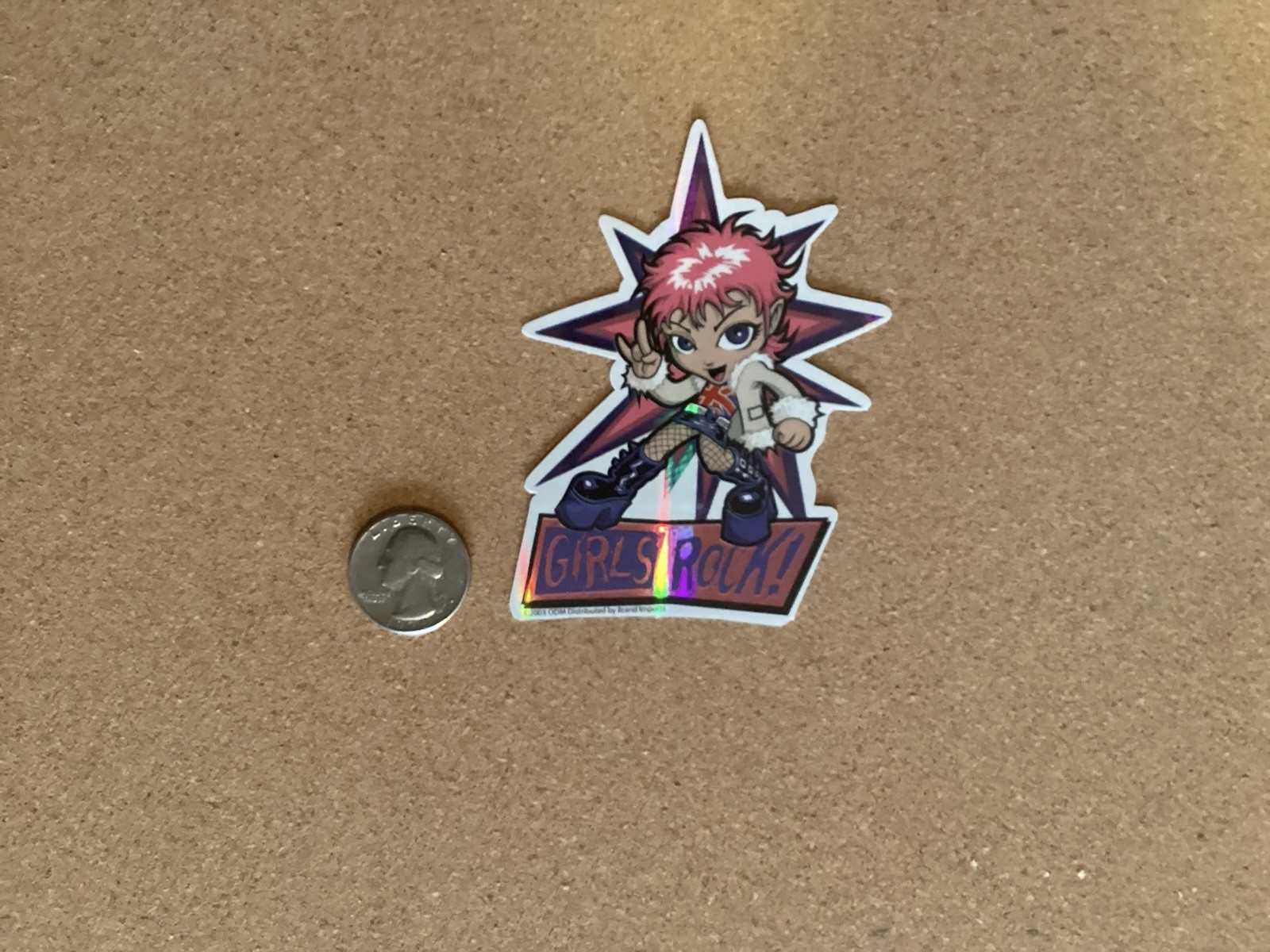 2003 Y2K ODM ZUM Brand Imports Prism Holo Girl Power Vending Sticker Lot of 15