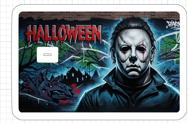 Killer Graffiti Street Art ATM Debit Credit Sticker Skin Halloween Horror Paint