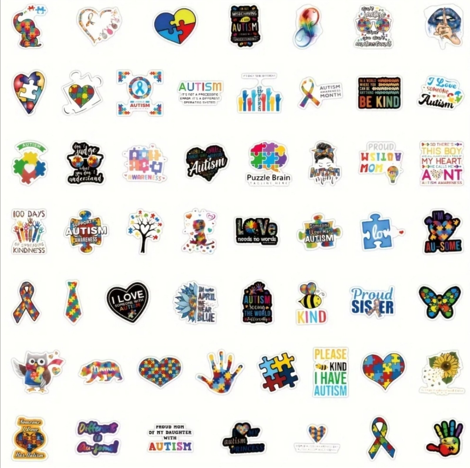 20 PCS Autism ASD Awareness Stickers BRAND NEW