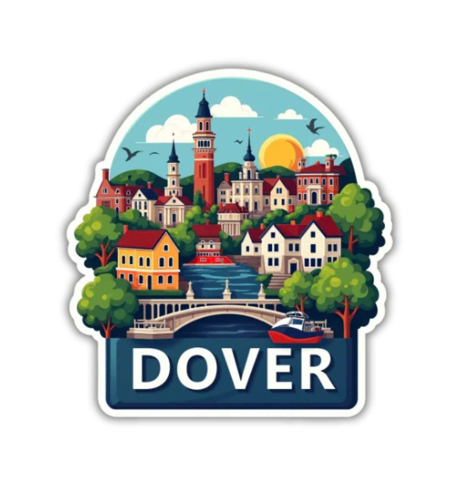 Dover Delaware Fridge Magnet or Laptop Sticker