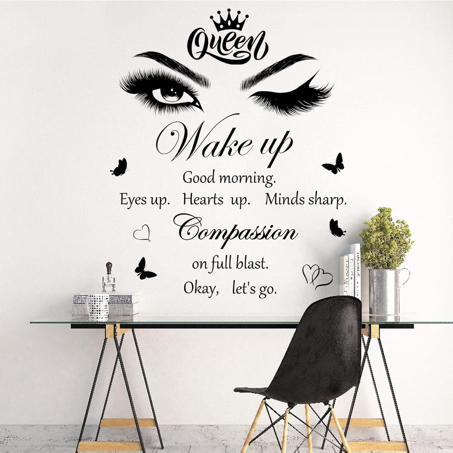 Inspirational Quotes Wall Decals Vinly Beauty Eyes Eyelash Wall Sticker Motivati