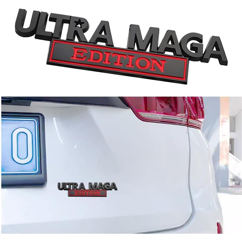 2pcs Ultra MAGA Edition Emblems, Emblem 3D Badge Decal Car Truck SUV,Refrigerato