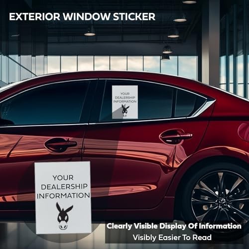 Window Stickers for Car Dealers -Plain Blank White – Exterior, 'Outdoor' |