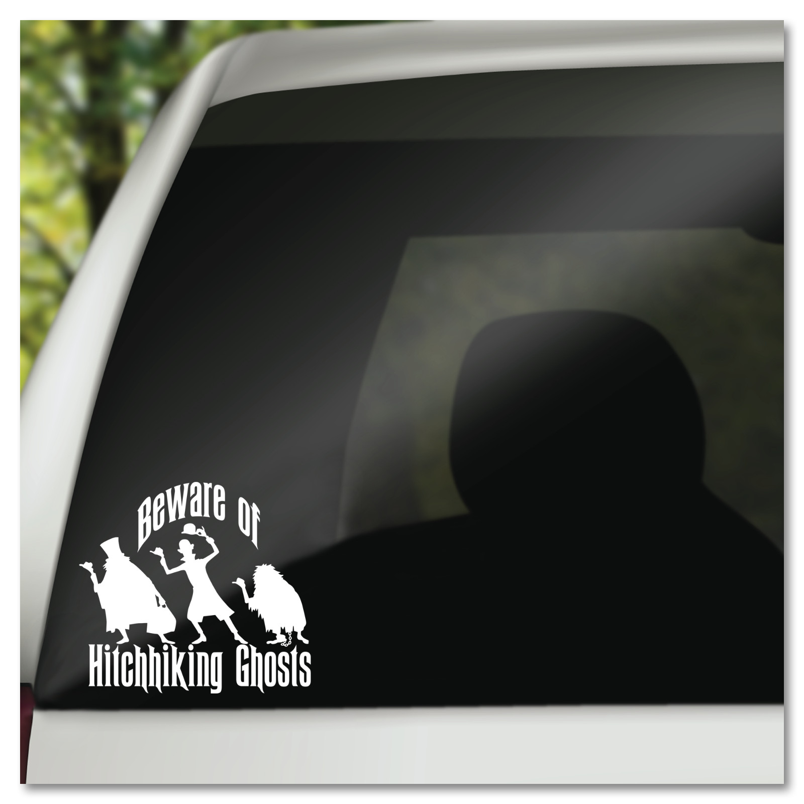 6" Haunted Mansion Beware of Hitchhiking Ghosts Disney Vinyl Decal Sticker