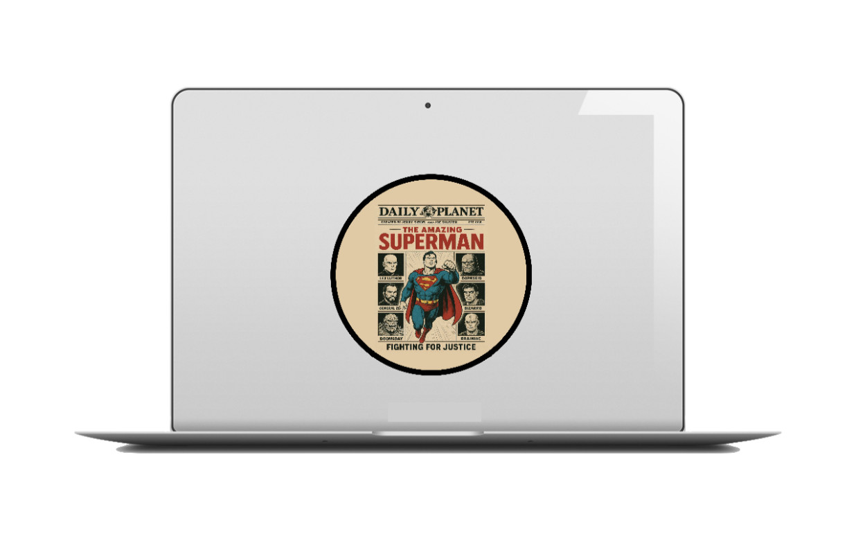 Superman (Daily Planet ) – 4" Handmade Vinyl Decal Vehicle Cooler Laptop Decor