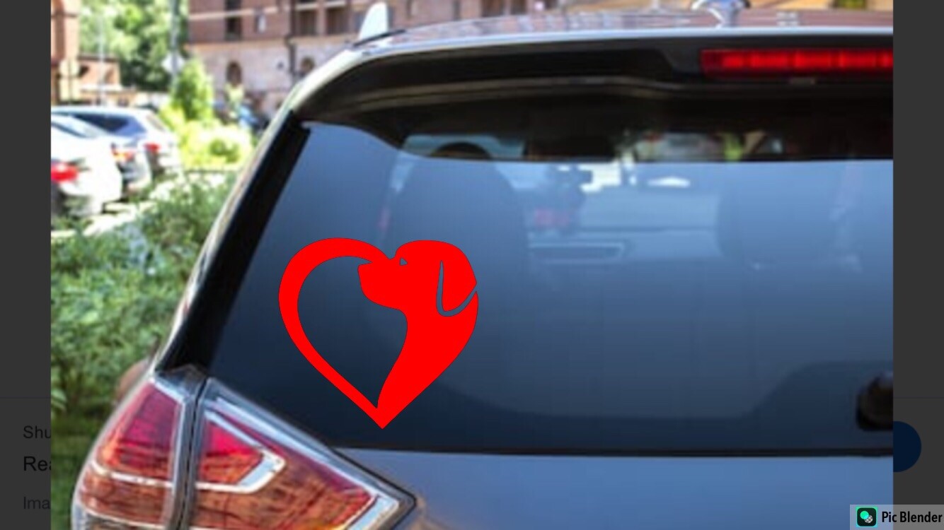 HEART DOG Vinyl Decal Sticker Window Wall Bumper Animal Adopt Dog Cat Love Pet
