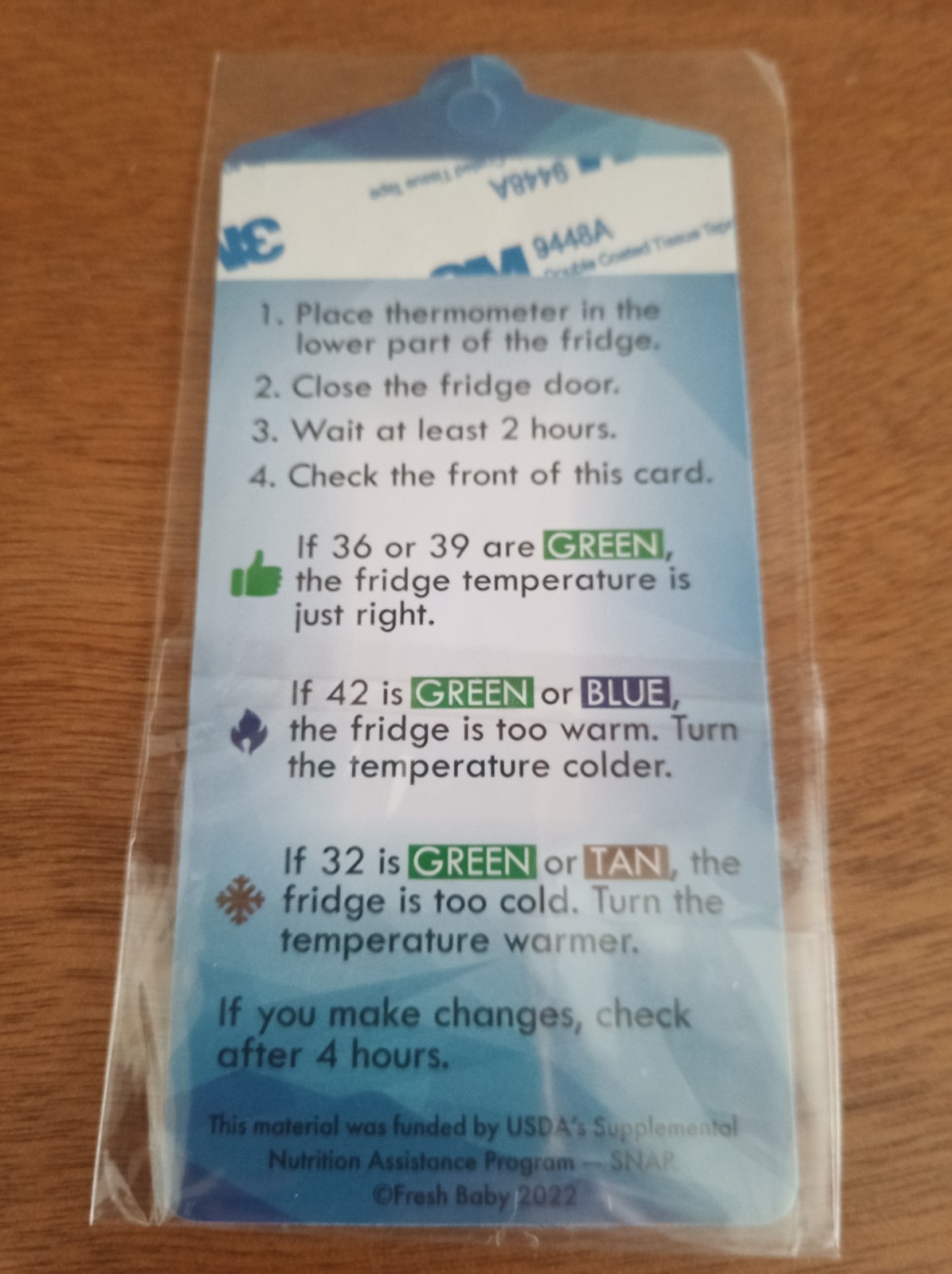Refrigerator Fridge Thermometer Keep Food Safe Stick-On