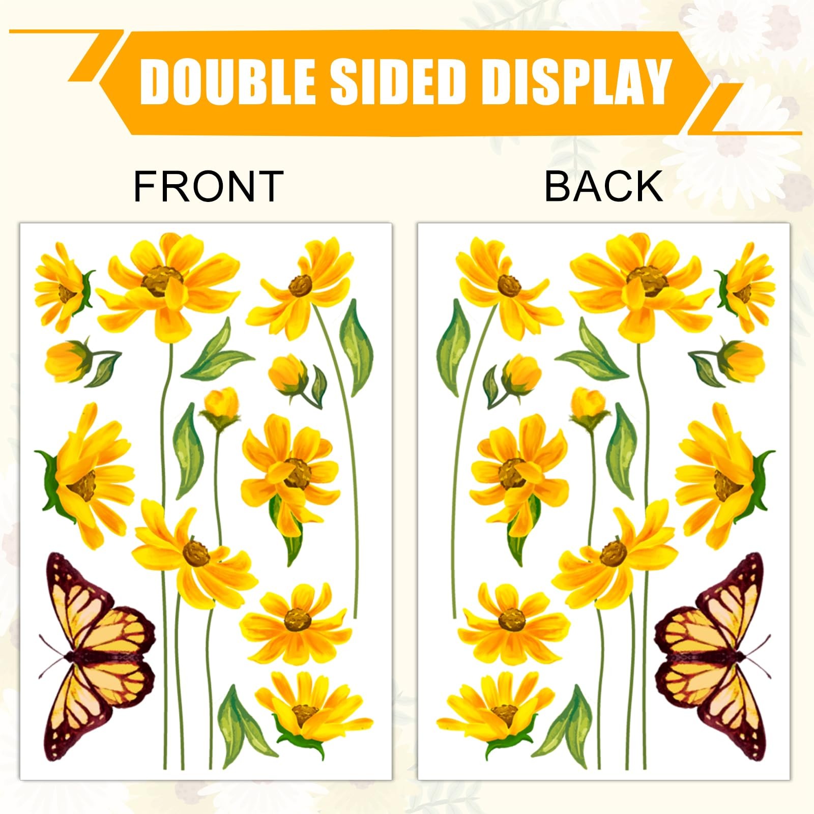 JarThenaAMCS 9 Sheets Spring Summer Daisy Window 7.9 x 11.8 inch, Yellow