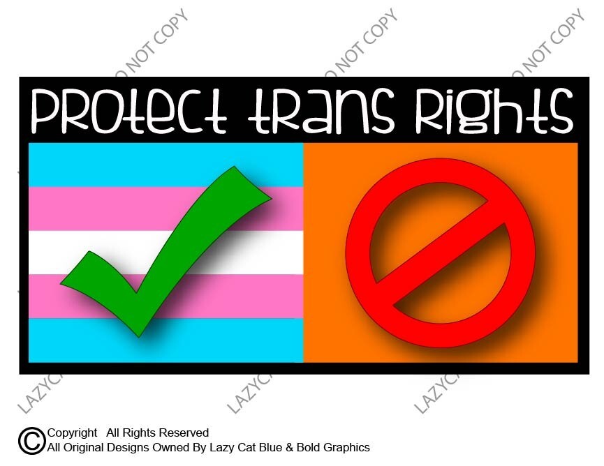 Trans Rights Decal Sticker No Orange Anti Trump Yes Love Support Flag Ally LGBTQ