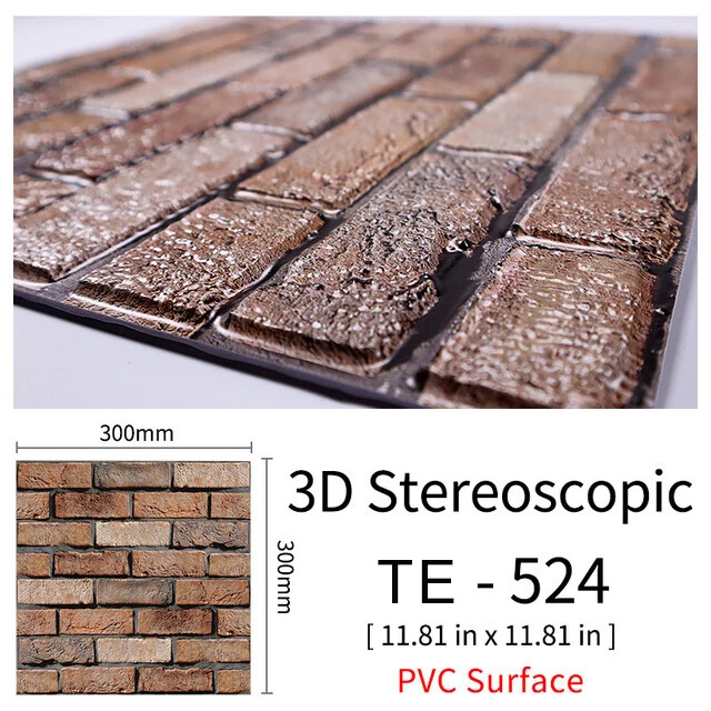 15PCS Wall Sticker Waterproof PVC imitation brick Wallpapers for TV walls living