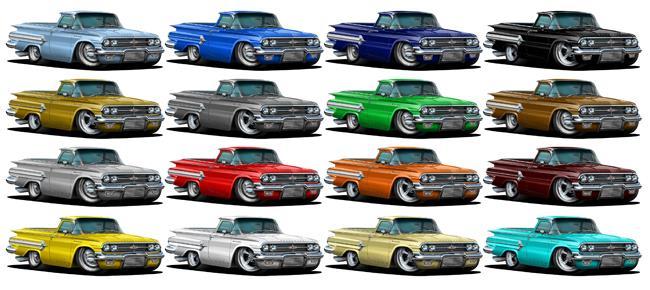 1960 Chevy El Camino Truck Hot Rod Garage Sign Wall Art Graphic Sticker