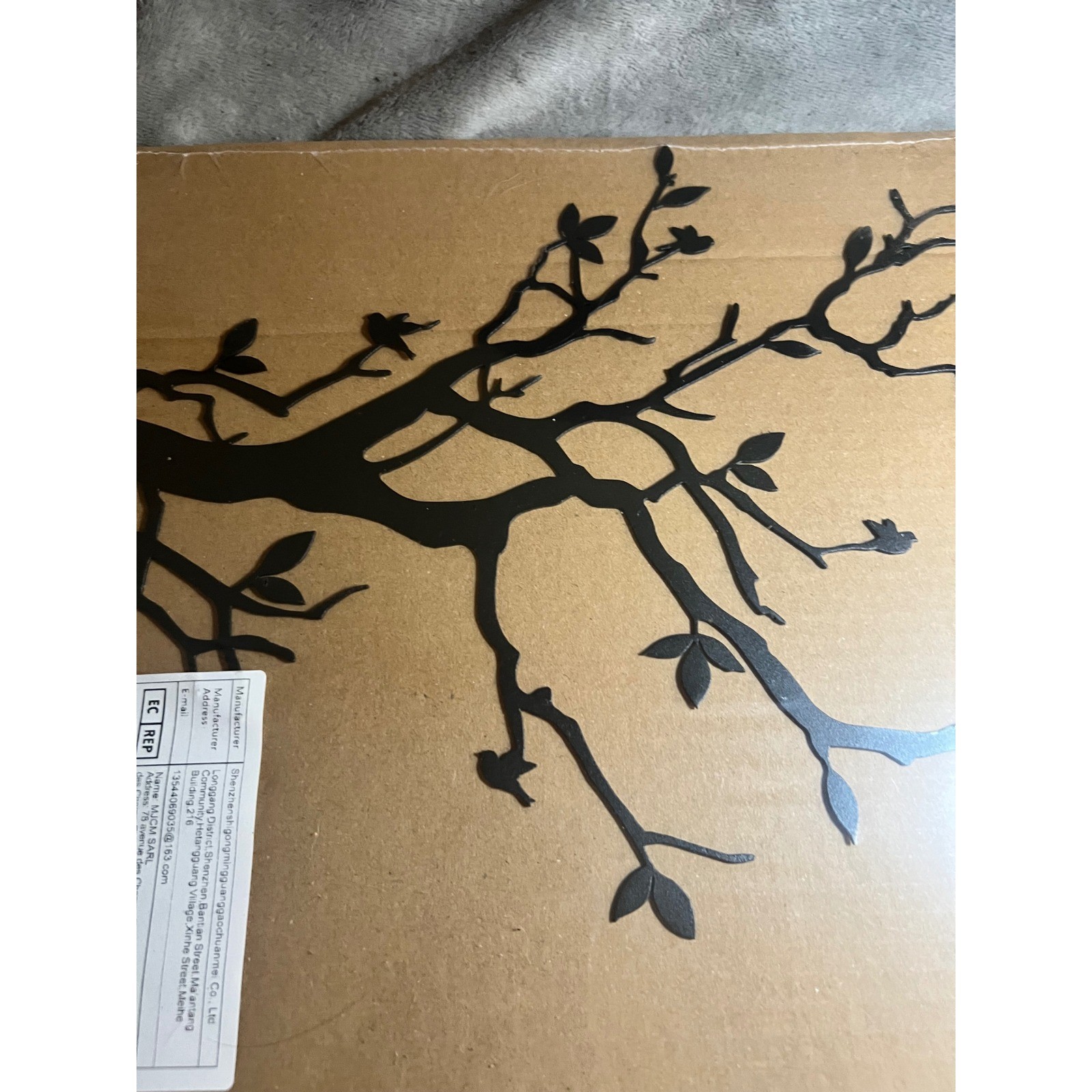 Black Metal Cat Tree Branch Wall Art Gothic Cottagecore Woodland Decor New