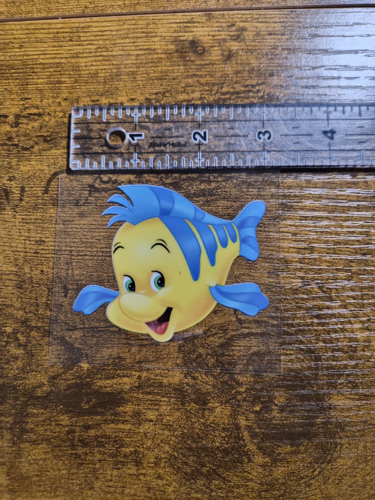 LITTLE MERMAID FLOUNDER RETRO High Quality UVDTF Decal Sticker waterproof USA