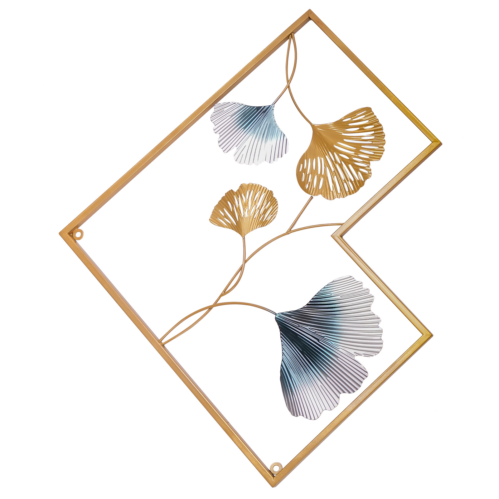 Wall Sculptures Home Decor Golden Ginkgo Leaf 3d Wall Metal Art For Home Decor