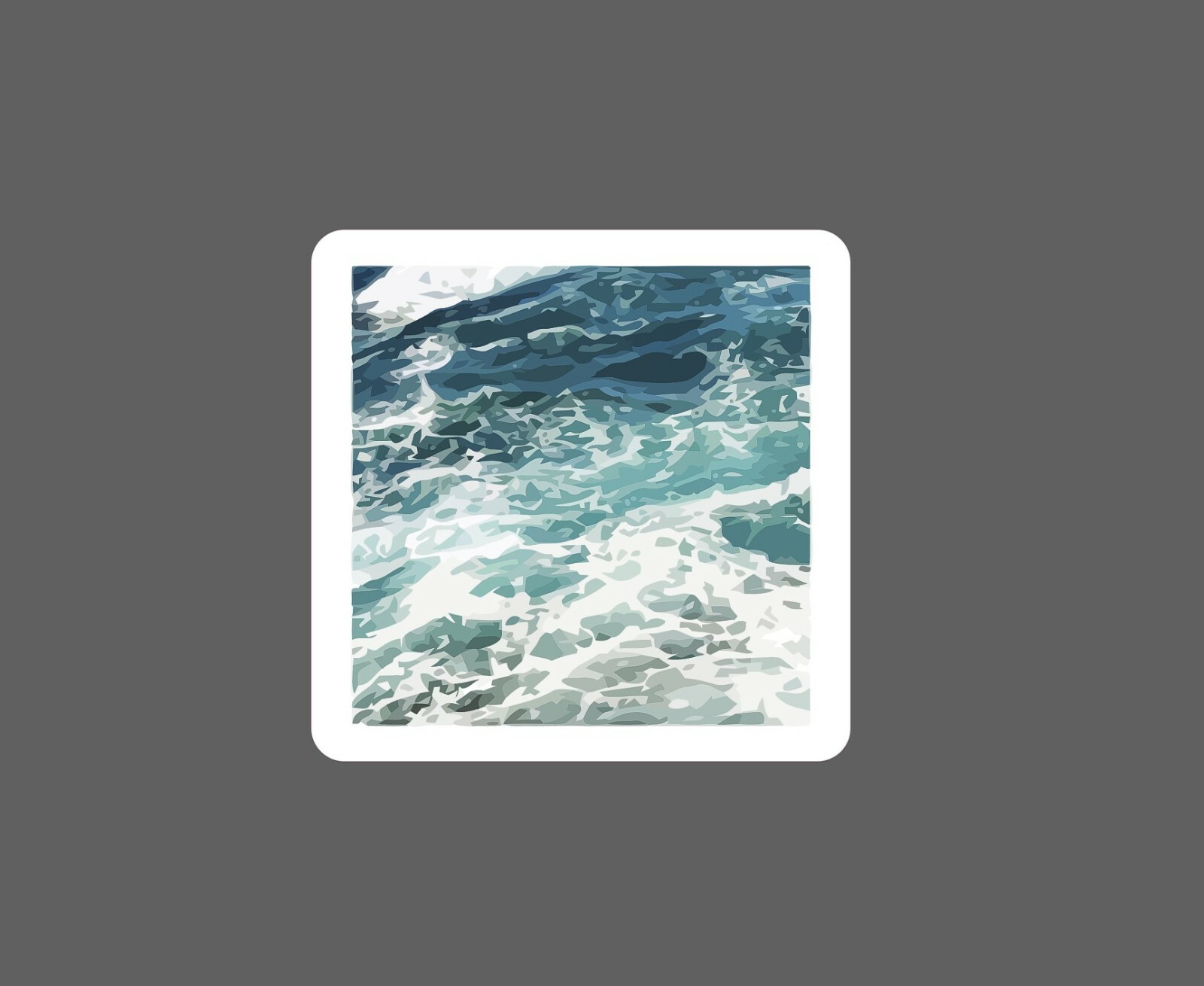 Ocean Waves Sticker Square Beach Waterproof