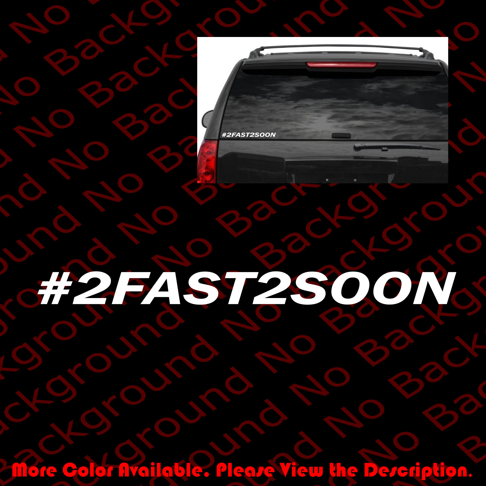 RIP Paul Walker Text #2Fast2Soon Supra Car Window Vinyl Decal DIE CUT PW006