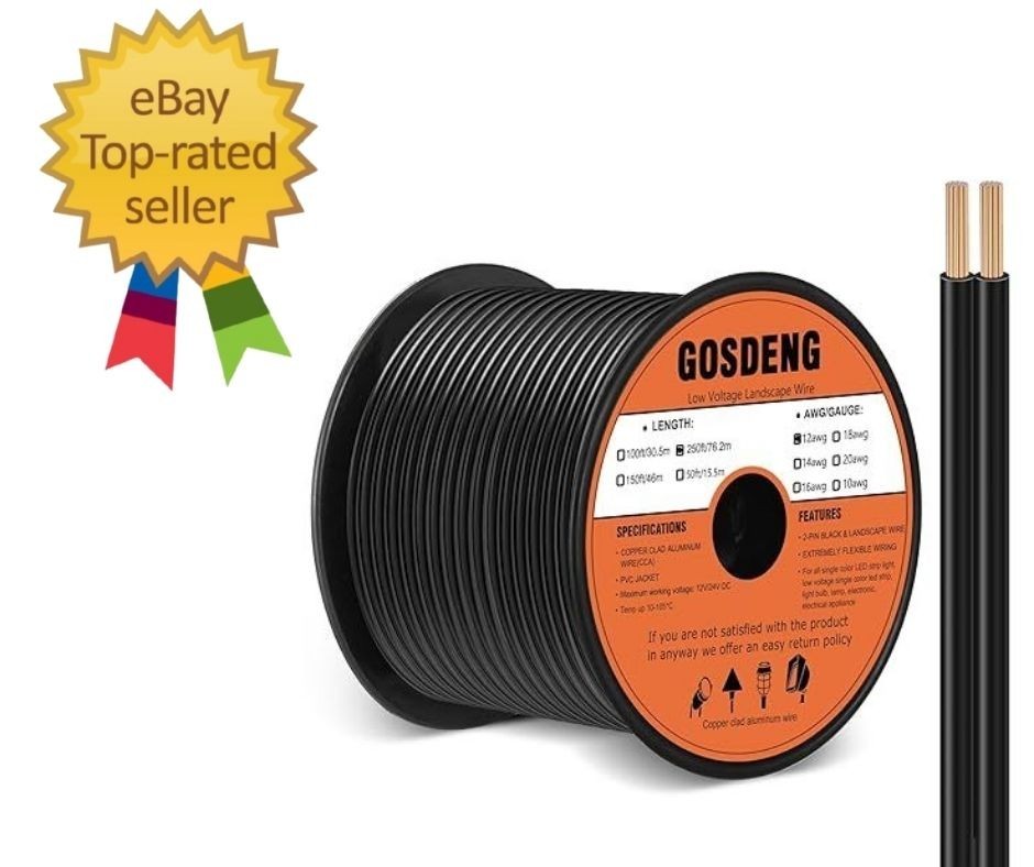 12/2 Low Voltage Landscape Wire 250FT Outdoor Landscape Lighting Cable 12 Gauge