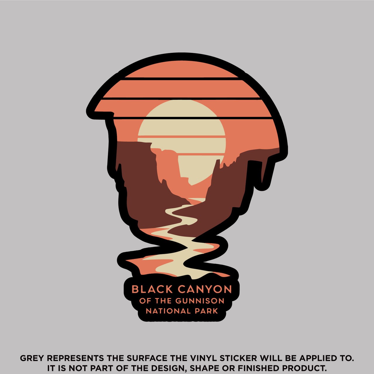 Black Canyon Of The Gunnison Sun & Mountain, Vinyl Sticker Decals