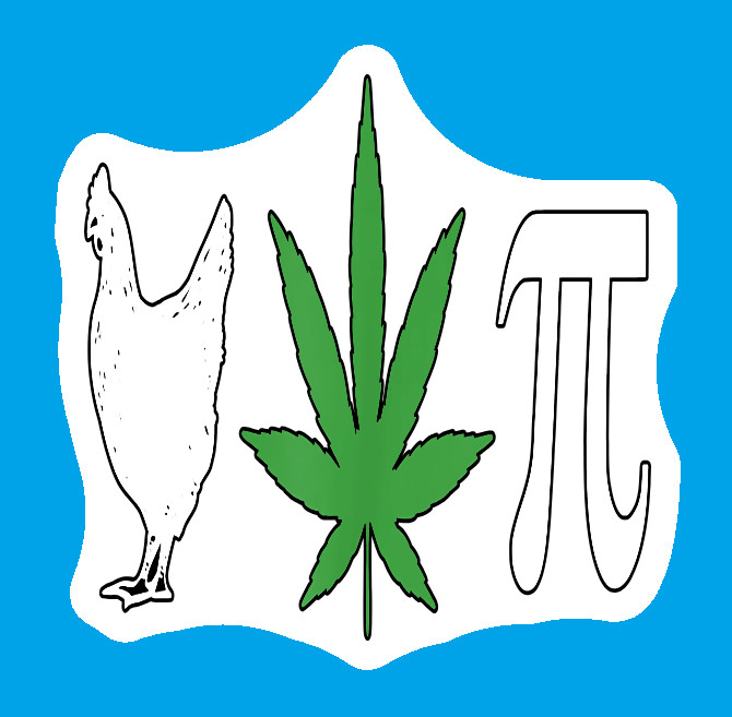 Weatherproof Chicken Pot Pie Weed Stickers Vinyl Decal Added Layer UV Safe Humor