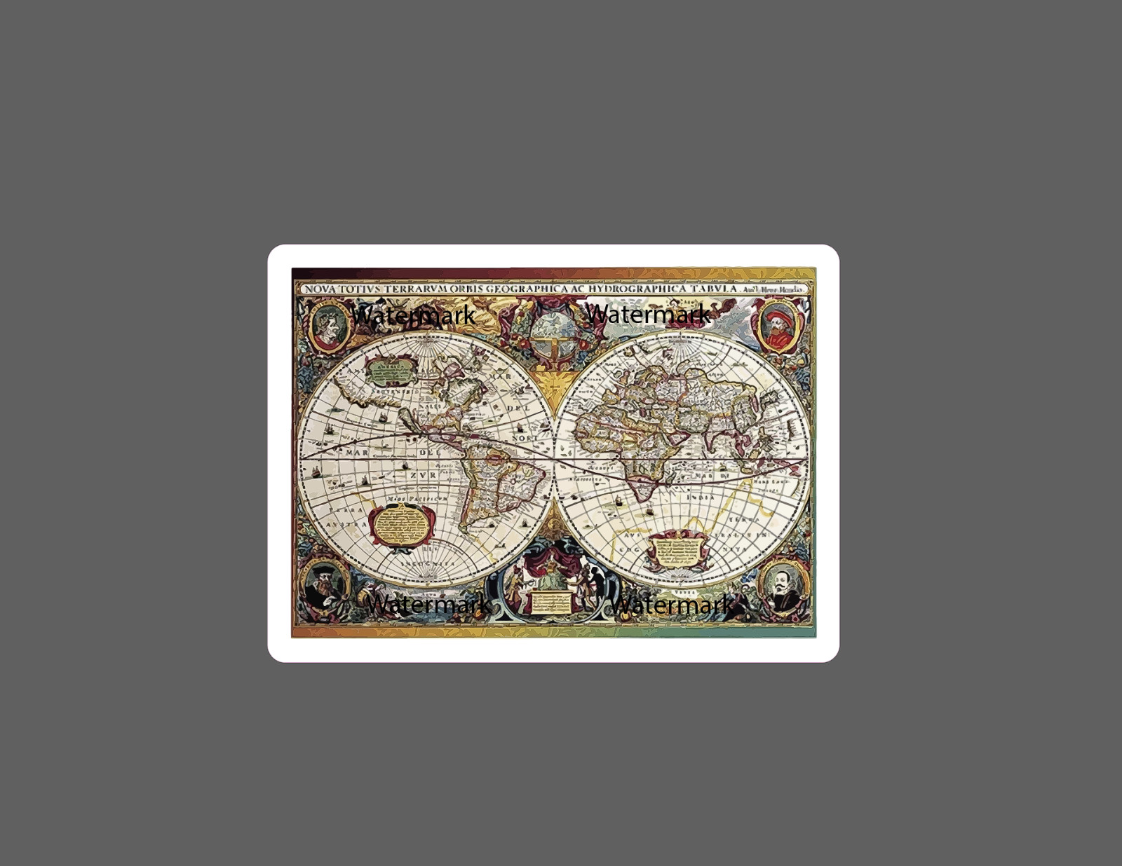 Ancient Map Sticker World Retro Vintage – Buy Any 4 For $1.75 EACH Storewide!