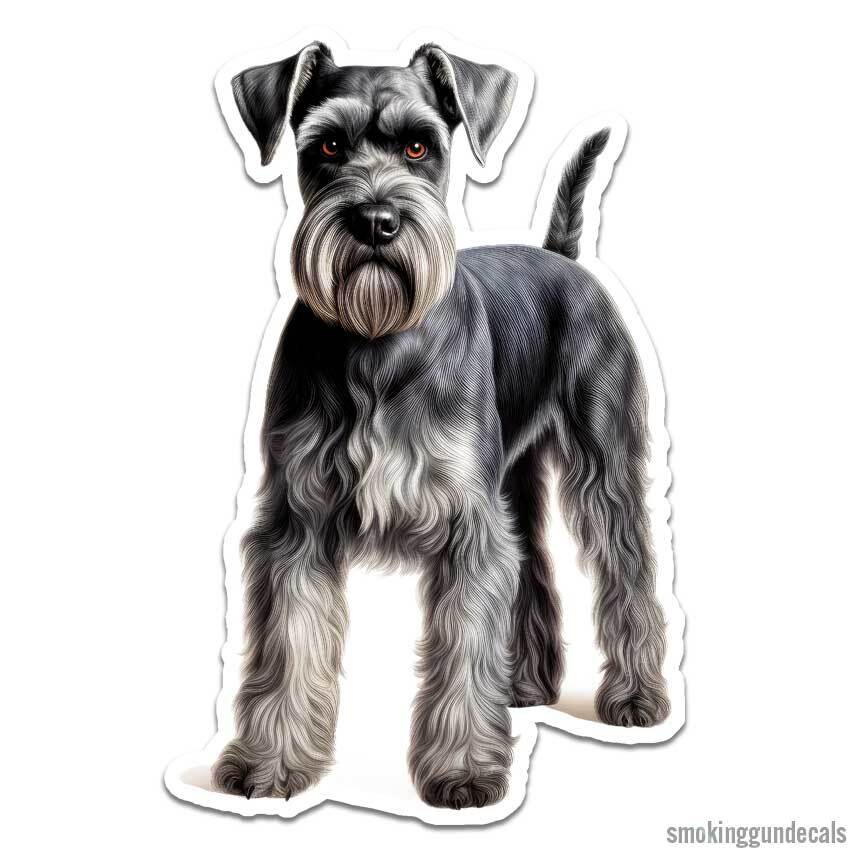 Standard Schnauzer, Vinyl Decal Sticker, Indoor Outdoor, 3 Sizes, #12183