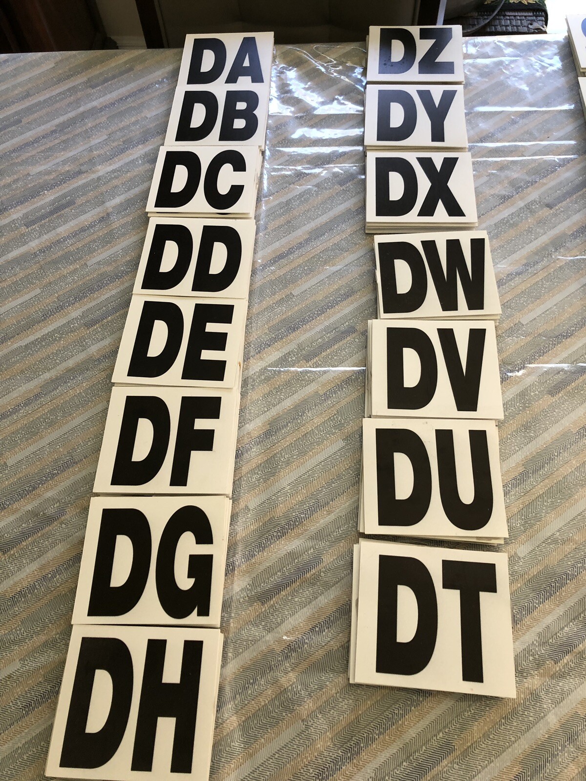 2-SETs- 4" Vinyl Letters Black & White Indoor Outdoor Commercial MADE D-a