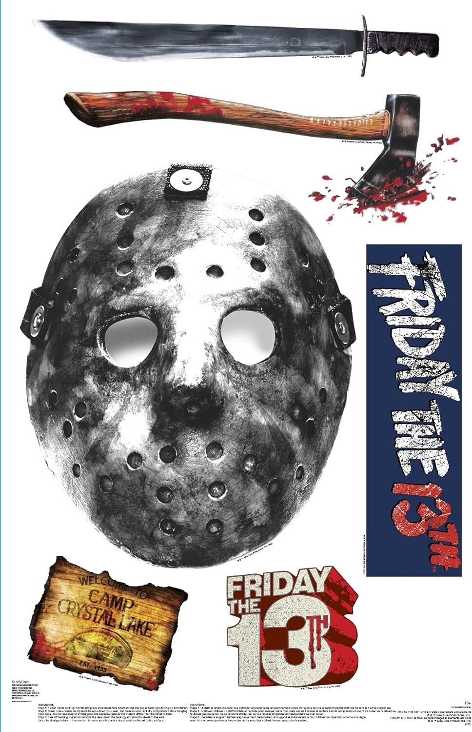 Trends International Friday The 13th Large Full Color Wall Decal 22 x 0.02 x 34