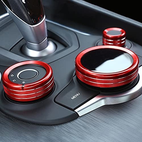 3PCS Car Multimedia Knob Cover Sticker Decal Interior Trim fit Multimedia Ring